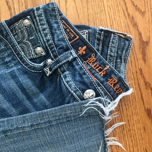 Rock Revival Cropped Raw Hem Skinny Jean Sz 27 - Picture 5 of 6